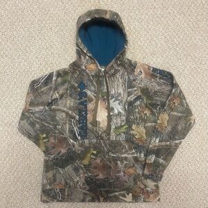 Cabela's Men's Woodland Camo Hoodie with Blue Interior